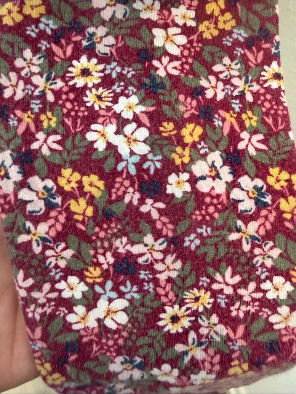 Carters Denim and Floral Burgundy Set